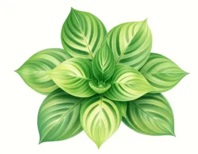AI-generated watercolor illustration of Hosta 'Clementine' (not a photograph)