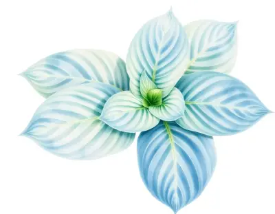 AI-generated watercolor illustration of Hosta 'Clown Belly' (not a photograph)