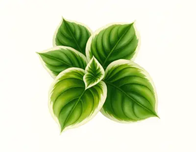 AI-generated watercolor illustration of Hosta 'Coach Jim Brainerd' (not a photograph)