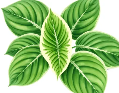AI-generated watercolor illustration of Hosta 'Color Fantasy' (not a photograph)