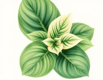 AI-generated watercolor illustration of Hosta 'Colossal' (not a photograph)