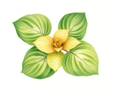AI-generated watercolor illustration of Hosta 'Compass Rose' (not a photograph)