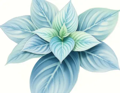 AI-generated watercolor illustration of Hosta 'Confused Angel' (not a photograph)