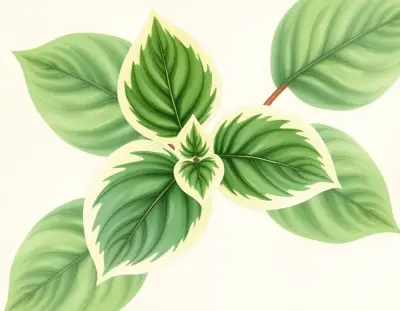AI-generated watercolor illustration of Hosta 'Cookie Crumbs' (not a photograph)