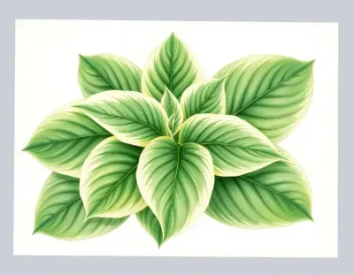 AI-generated watercolor illustration of Hosta 'Cool as a Cucumber' (not a photograph)