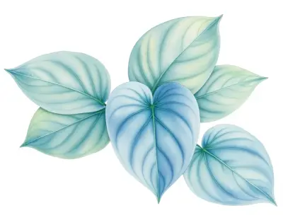 AI-generated watercolor illustration of Hosta 'Cosmic Brew' (not a photograph)