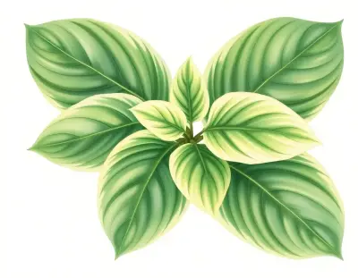 AI-generated watercolor illustration of Hosta 'Cosmic Hot Mama' (not a photograph)