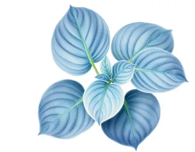 AI-generated watercolor illustration of Hosta 'Cosmic Journey' (not a photograph)