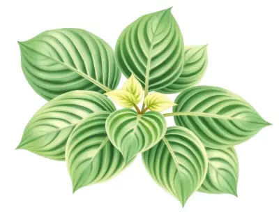 AI-generated watercolor illustration of Hosta 'Cosmic Sensation' (not a photograph)