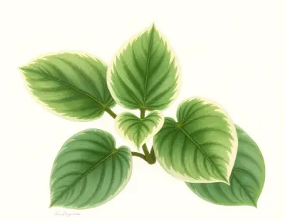 AI-generated watercolor illustration of Hosta 'Cream Cheese' (not a photograph)