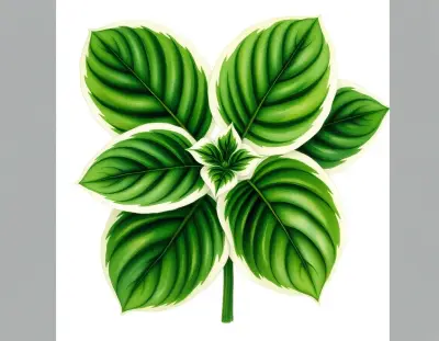 AI-generated watercolor illustration of Hosta 'Crescent Moon' (not a photograph)