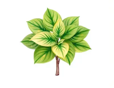 AI-generated watercolor illustration of Hosta 'Cricket' (not a photograph)
