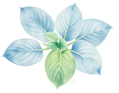 AI-generated watercolor illustration of Hosta 'Crinkled Leather' (not a photograph)