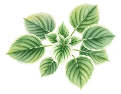 AI-generated watercolor illustration of Hosta 'Crow's Nest' (not a photograph)