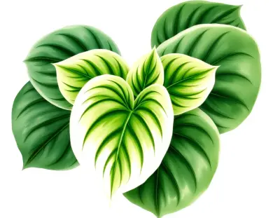 AI-generated watercolor illustration of Hosta 'Crusader' (not a photograph)