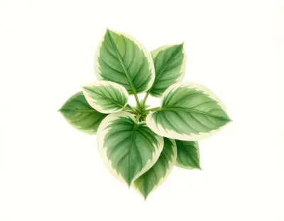 AI-generated watercolor illustration of Hosta 'Cutie Pie' (not a photograph)