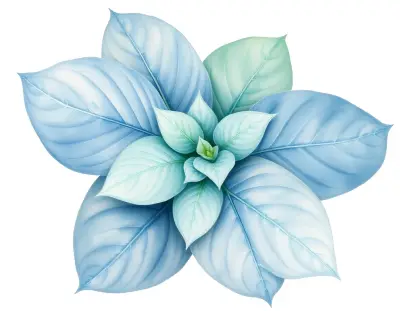 AI-generated watercolor illustration of Hosta 'Cuyahoga' (not a photograph)