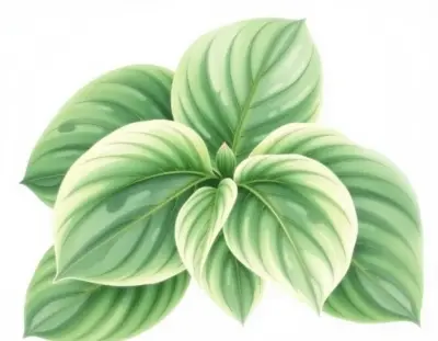 AI-generated watercolor illustration of Hosta 'Cyberstar' (not a photograph)