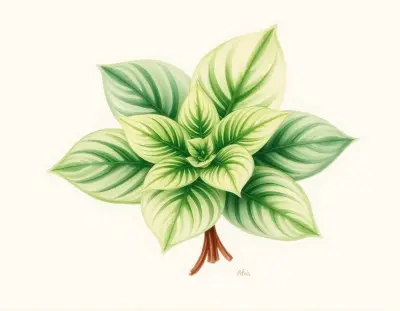 AI-generated watercolor illustration of Hosta 'Cyclone Wrestling' (not a photograph)