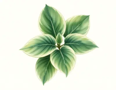 AI-generated watercolor illustration of Hosta 'Cyclone' (not a photograph)