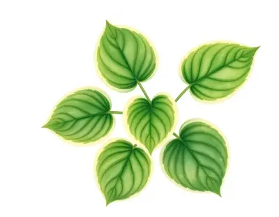 AI-generated watercolor illustration of Hosta 'Dancing Flame' (not a photograph)