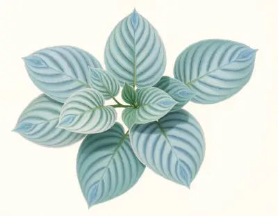 AI-generated watercolor illustration of Hosta 'Dancing in the Dark' (not a photograph)