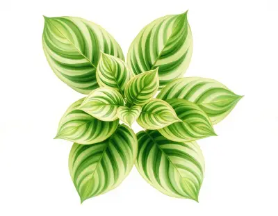AI-generated watercolor illustration of Hosta 'Dark Continent' (not a photograph)