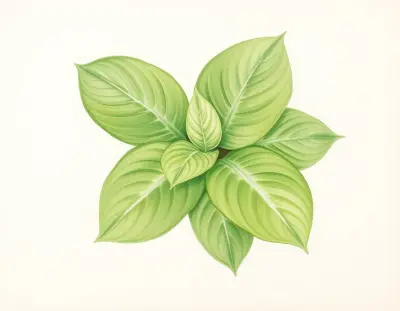 AI-generated watercolor illustration of Hosta 'Dark Prince' (not a photograph)
