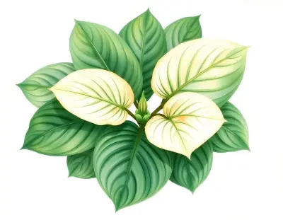 AI-generated watercolor illustration of Hosta 'Dark Tower' (not a photograph)