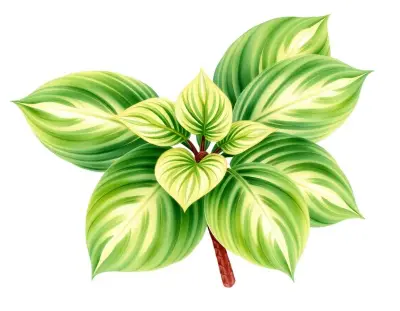 AI-generated watercolor illustration of Hosta 'Dartmoor Forest' (not a photograph)
