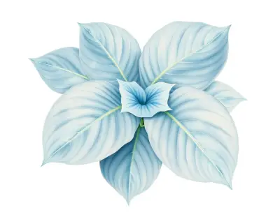 AI-generated watercolor illustration of Hosta 'Dauntless' (not a photograph)