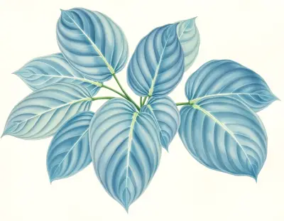 AI-generated watercolor illustration of Hosta 'David F. Mahoney' (not a photograph)