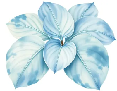 AI-generated watercolor illustration of Hosta 'David Reath' (not a photograph)