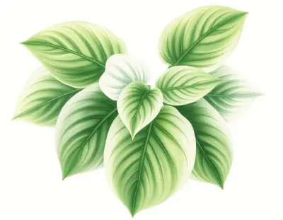 AI-generated watercolor illustration of Hosta 'Dawes' (not a photograph)