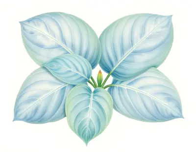 AI-generated watercolor illustration of Hosta 'Dazzling' (not a photograph)