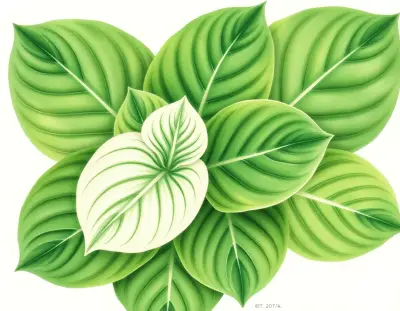 AI-generated watercolor illustration of Hosta 'Deborah' (not a photograph)
