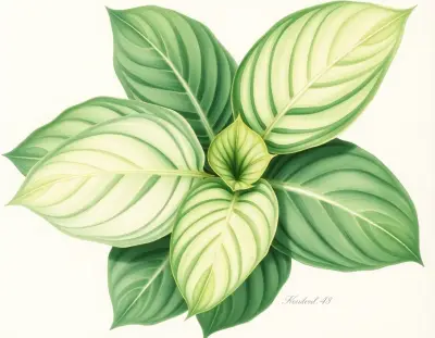 AI-generated watercolor illustration of Hosta 'Deep Pockets' (not a photograph)