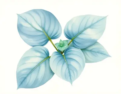 AI-generated watercolor illustration of Hosta 'Delaware Blue Hen' (not a photograph)