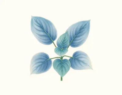 AI-generated watercolor illustration of Hosta 'Denim Jacket' (not a photograph)