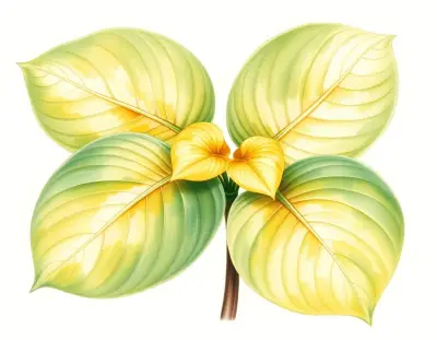 AI-generated watercolor illustration of Hosta 'Destiny' (not a photograph)