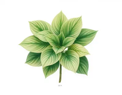 AI-generated watercolor illustration of Hosta 'Devil's Poker' (not a photograph)