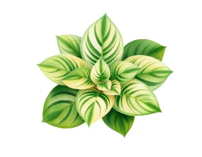 AI-generated watercolor illustration of Hosta 'Devon Mist' (not a photograph)
