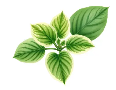 AI-generated watercolor illustration of Hosta 'Dew Drop' (not a photograph)