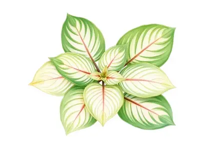 AI-generated watercolor illustration of Hosta 'Dimity' (not a photograph)