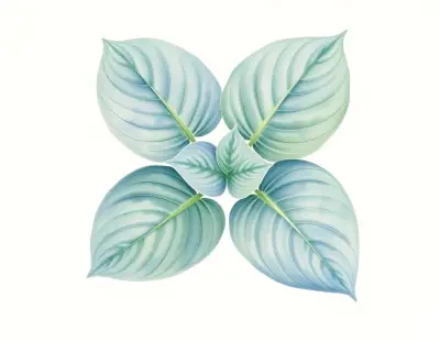 AI-generated watercolor illustration of Hosta 'Dimpled Chad' (not a photograph)