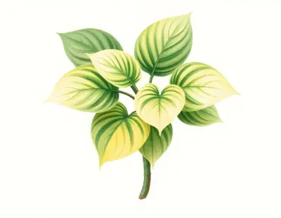AI-generated watercolor illustration of Hosta 'Dionysos' (not a photograph)
