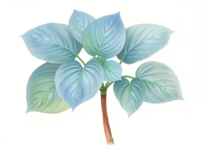 AI-generated watercolor illustration of Hosta 'Dippity Dew' (not a photograph)