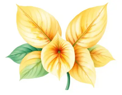 AI-generated watercolor illustration of Hosta 'Diva' (not a photograph)