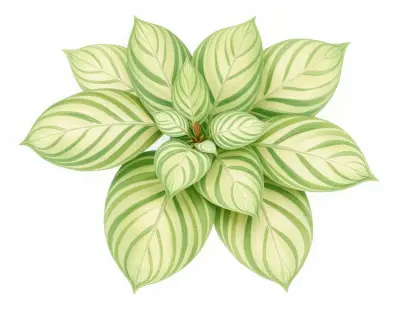 AI-generated watercolor illustration of Hosta 'Dorothy' (not a photograph)
