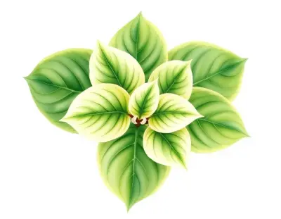 AI-generated watercolor illustration of Hosta 'Dorset Glenn' (not a photograph)